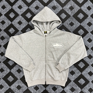 corteiz 拉链卫衣男 hoodie美潮高街秋冬休闲发泡印花宽松加绒开衫