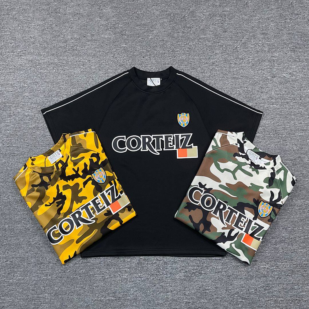 corteiz美式街头潮牌迷彩短袖刺绣徽章夏季时尚嘻哈宽松球衣T恤男