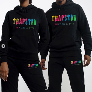 Trapstar小众潮牌卫衣长裤运动休闲套装男女情侣秋冬加绒字母刺绣