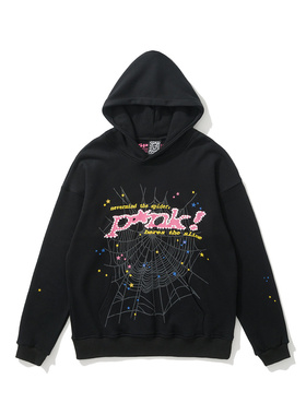 sp5der美式高街嘻哈潮牌秋冬运动休闲男女同款宽松加绒连帽衫卫衣