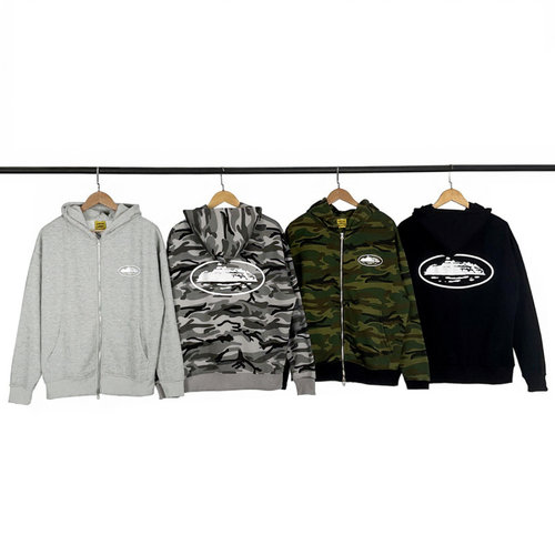 corteiz美潮迷彩加绒开衫卫衣男