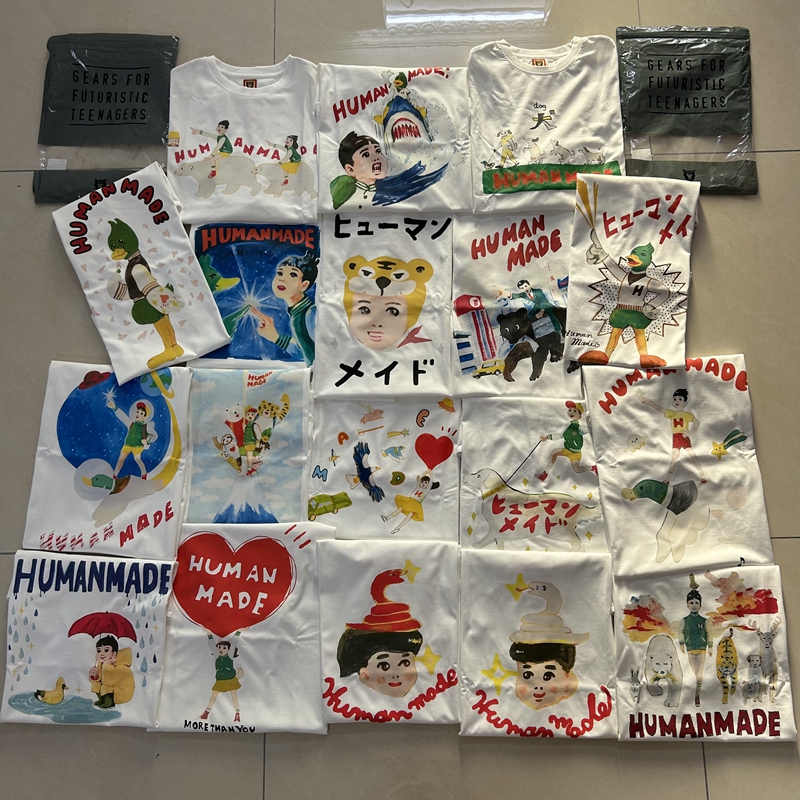 HUMAN小众卡通插画情侣短袖T恤潮