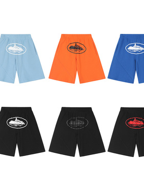 Corteiz恶魔岛美潮高街夏季男女宽松运动休闲重磅纯棉五分短裤Fog