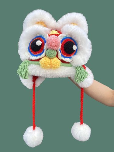 钩针diy手工虎头护耳帽子材料包