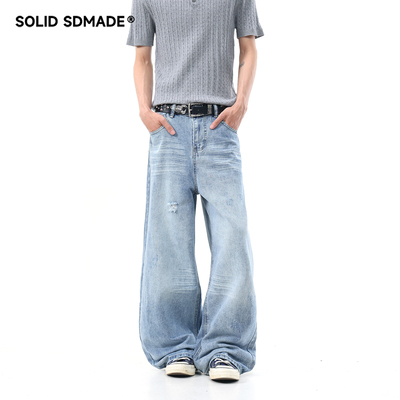 夏季新款美式cleanfit牛仔裤男女