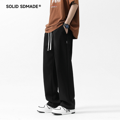 SOLID SDMADE美式高街休闲裤子男春秋新款宽松直筒百搭基础运动裤