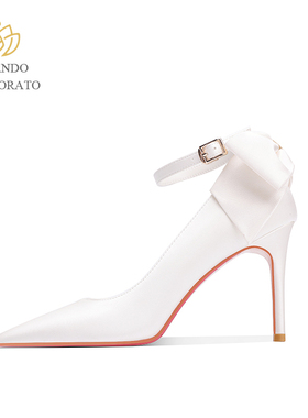 黑色高跟鞋女细跟气质名媛小个子漆皮水钻尖头单鞋春秋2025新款女