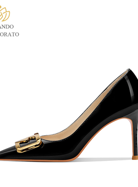 黑色尖头高跟鞋女2025春季新款性感百搭细跟时尚单鞋浅口职业女鞋