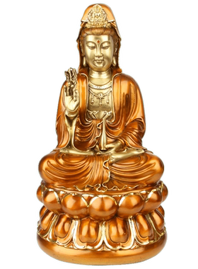 彩绘茶色厘米观音摆件