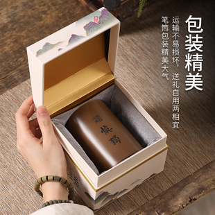 铜五牛笔筒 实心铜笔筒摆件 铜笔筒摆件