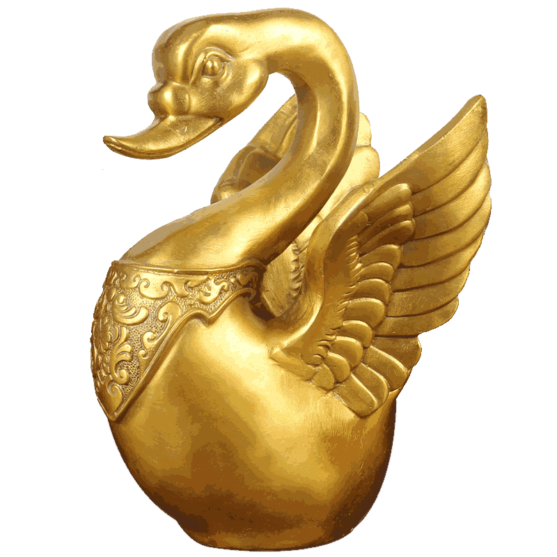 铜小天鹅摆件一对 铜天鹅摆件