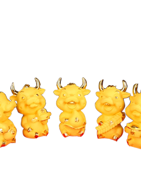 金色送礼华尔街牛五福临门