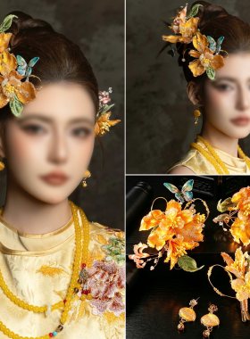 新中式婚礼晨袍金色龙凤褂百搭款