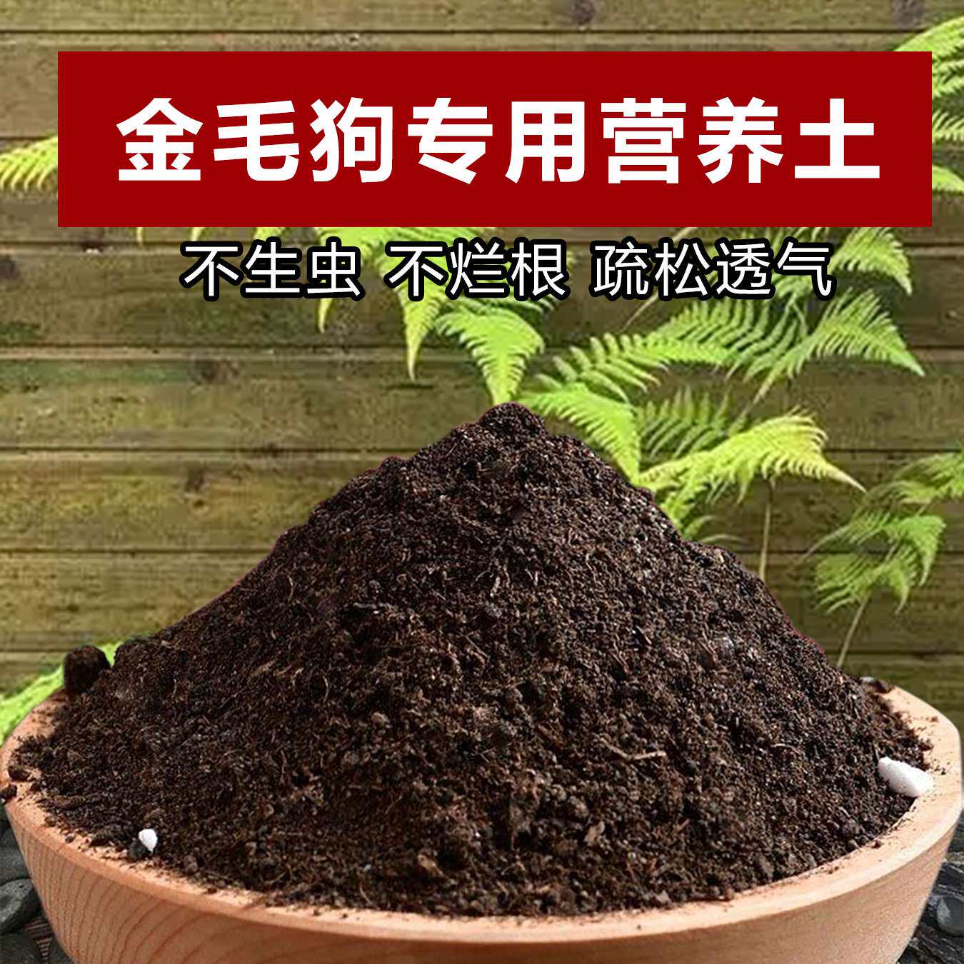 金毛狗专用土料绿植盆栽金鱼吊兰花营养土种植肥生长花苞开花家用