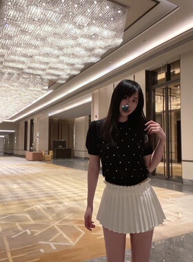 Sin boutique 新款短袖毛衣女泡泡袖内搭外穿温柔百搭纯欲上衣