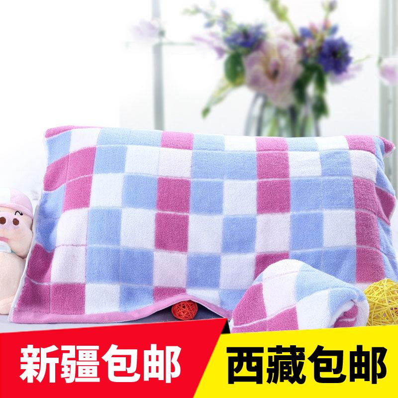 新疆西藏包邮纯棉枕巾加大加厚柔软一对装不掉色吸汗卡通四季52*7