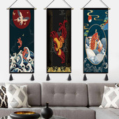 民宿遮挡布 饰画卧室客厅挂布日式 国潮挂画布艺中式 挂毯茶楼潮店装