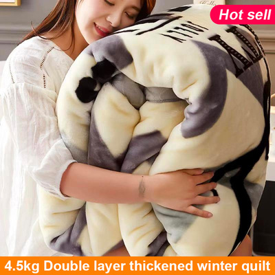 winter double layer thick blanket Cobertor quilt cover warm