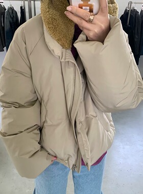 low classic简约立领可拆卸毛领保暖羽绒服面包服外套 25冬季新款