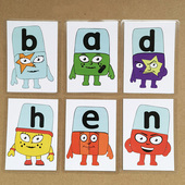 字母积木Alphablocks动画贴画教具26个英语卡片自然拼读学习词根