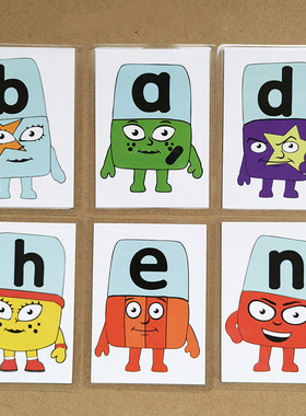 字母积木Alphablocks动画贴画教具26个英语卡片自然拼读学习词根