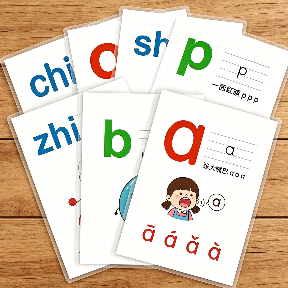 汉语拼音字母卡片幼儿园一年级语文声母韵母拼读训练认知教师学具