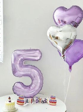 果冻水晶紫生日装扮背景数字