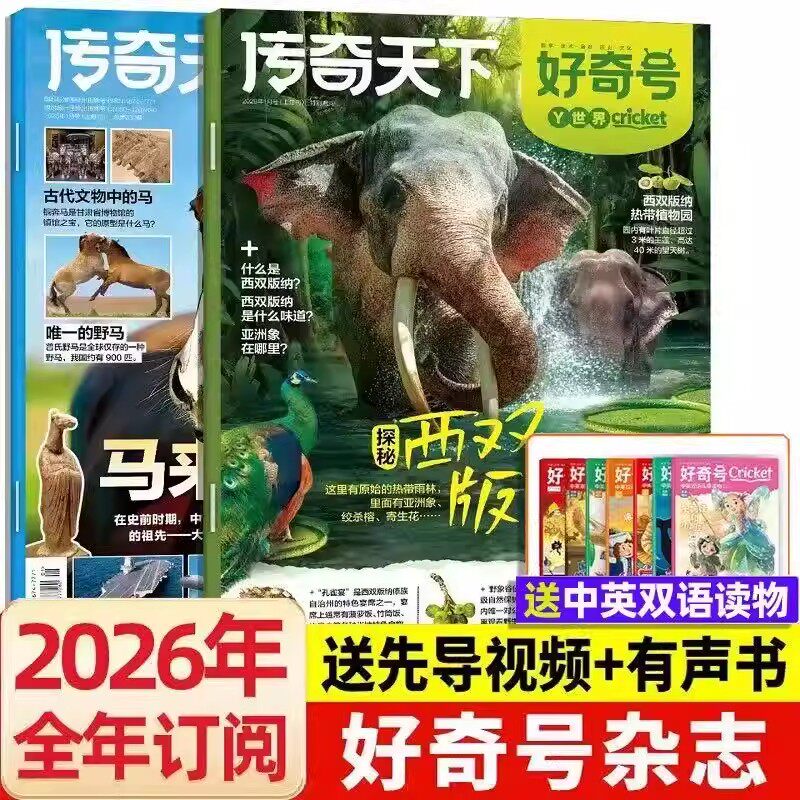 【赠42件文具礼盒】2026好奇号杂志 2025年起订月份任选 1年共36期 全年订阅 6-12岁小学生通识教育少儿科普百科启蒙童书
