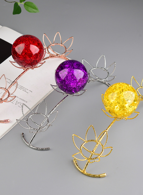 创意满天星水晶球金属底座铁艺