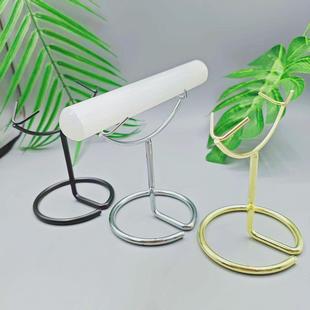 新款合金展示架矿石水晶原石奇石标本底座支架展览馆陈列