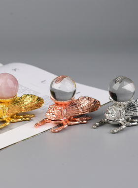 新款上市合金知了三只青蛙座差价球底座底托置物架球金属球托支架