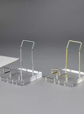 水晶矿标奇石亚克力铁艺展示架
