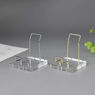 水晶原石奇石玉石矿标晶簇矿石展示架亚克力底座展示台铁艺置物架