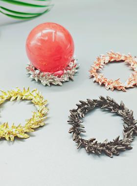 合金大麦环水晶球座水晶球底座底托置物架球架球金属球托支架