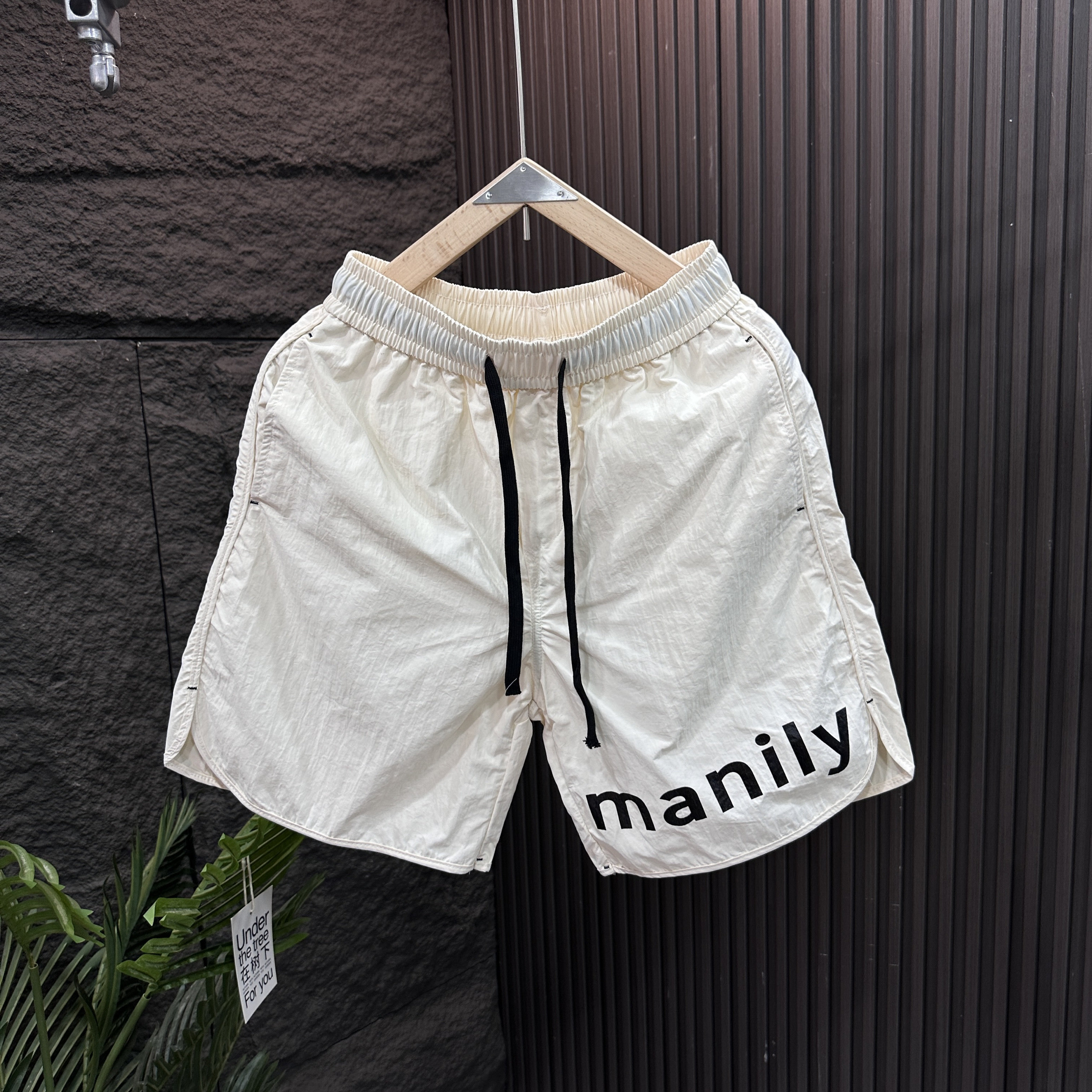 2024 SUMMER NEW CROPPED PANTS MENS TREND FASHION LOOSE LETTER STITCHING RUFFIAN CASUAL AND VERSATILE SHORTS MEN
