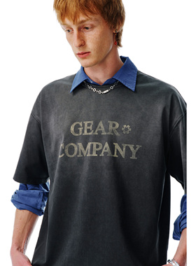 Gear company齿轮 乌梅黑水洗精梳棉短袖2026新款重磅245g破坏TEE