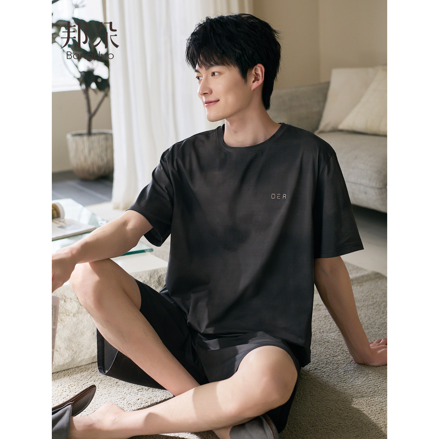 睡衣男夏季纯棉短袖短裤薄款休闲凉感可外穿大码高级感家居服套装