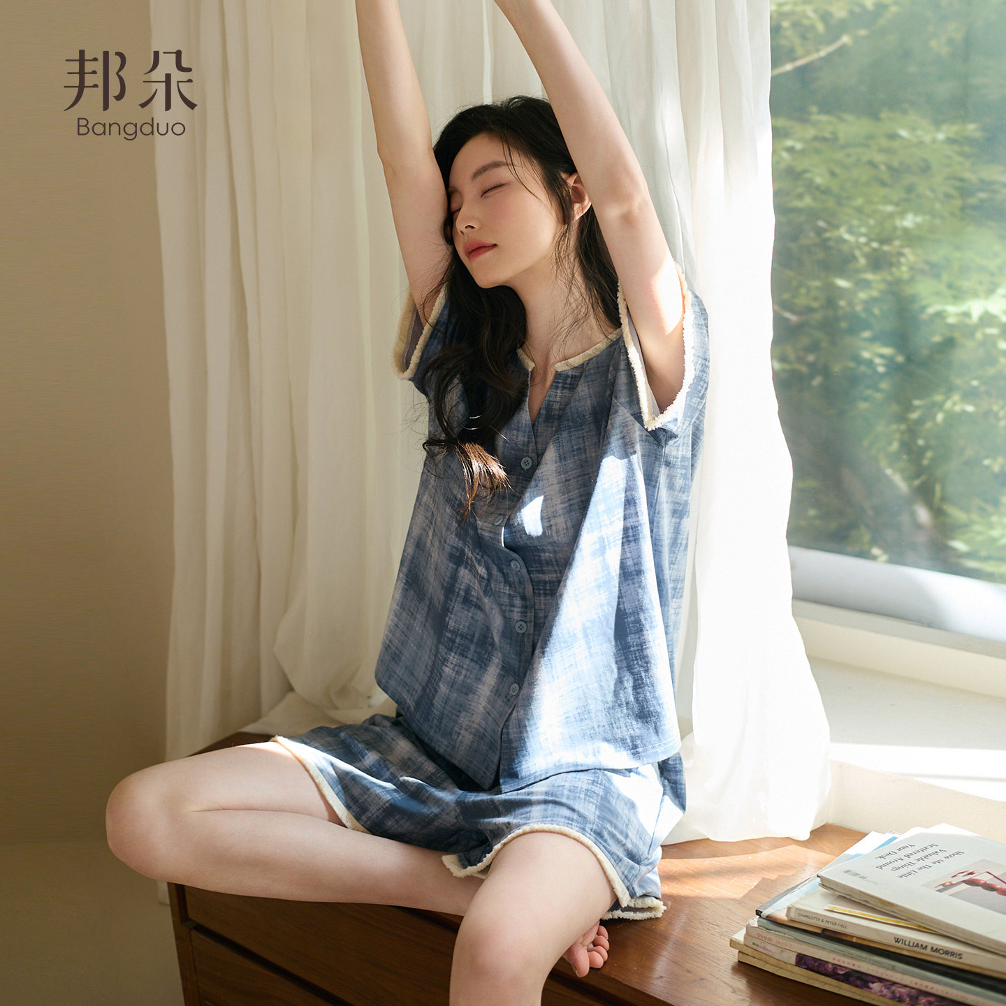 睡衣女士夏季纯棉短袖短裤家居服图片