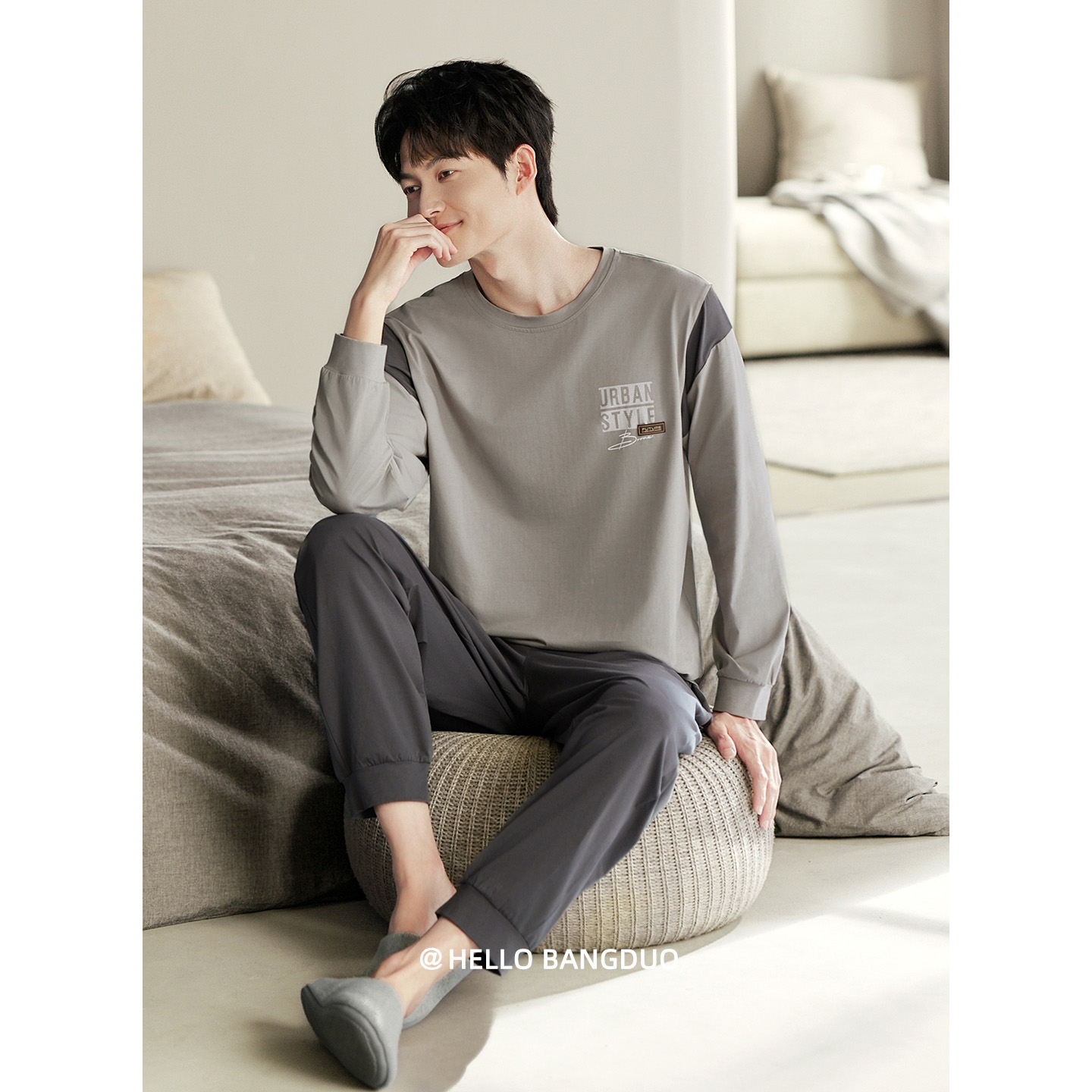 睡衣男士春秋款纯棉长袖家居服