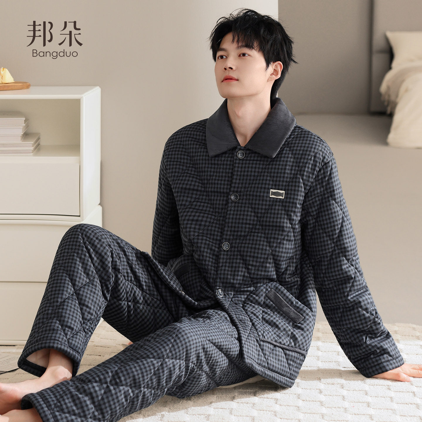 睡衣男士冬季三层加厚加绒梭织纯棉夹棉袄秋冬款珊瑚绒超厚家居服,女士内衣/男士内衣/家居服,睡衣/家居服套装,淘宝优惠券,粉丝福利购,淘宝优惠卷