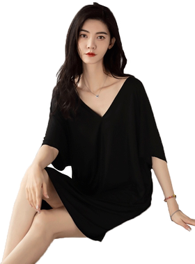 睡裙女夏季莫代尔短袖连衣裙