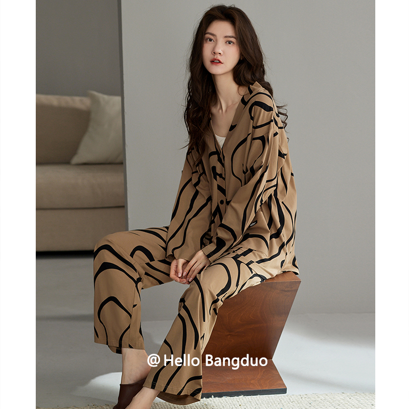 睡衣女士春秋款纯棉长袖家居服