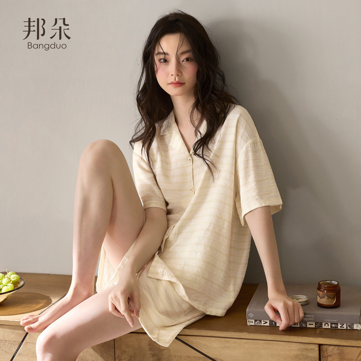 睡衣女士夏季短袖短裤家居服图片