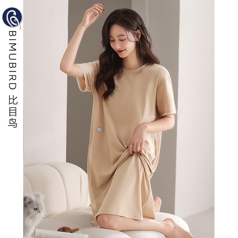 睡裙女士夏季莫代尔短袖连衣裙