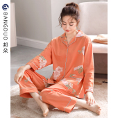 纯棉长袖 家居服套装 秋季 秋冬中年妈妈秋款 2026年新款 睡衣女春秋款