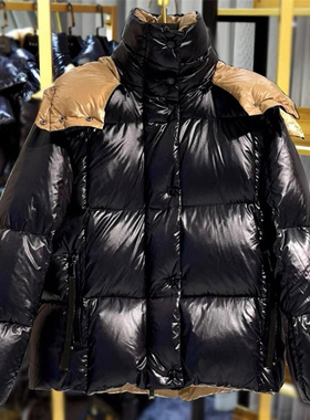 海外折扣村直邮25SS冬季新款经典短款Parana宽松拼色羽绒服外套