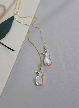 手作可爱兔子耳线925银饰长耳环日韩百搭通勤耳饰小众个性110106