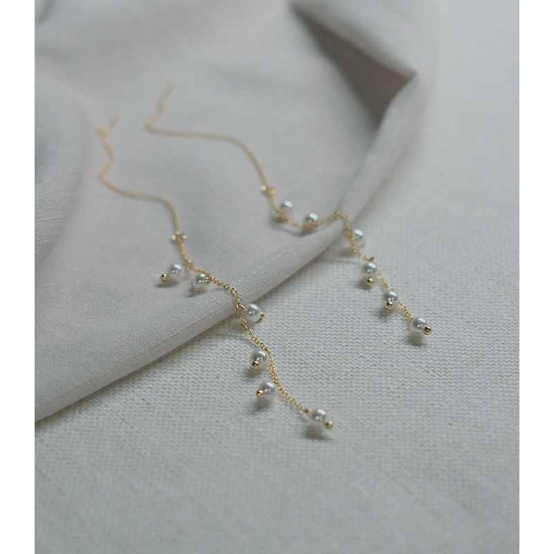 繁星点点简约长款珍珠耳链流苏耳线925纯银耳环轻奢显脸瘦女81136,饰品/流行首饰/时尚饰品新,耳线,淘宝优惠券,粉丝福利购,淘宝优惠卷