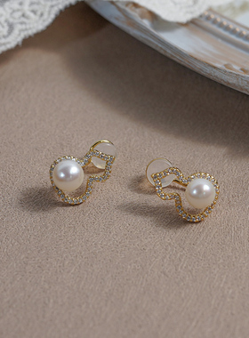 小众轻奢高级感葫芦珍珠耳夹无耳洞耳骨夹通勤气质耳环优雅407202