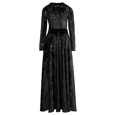 绿慕黑色连衣裙女长款大摆长裙